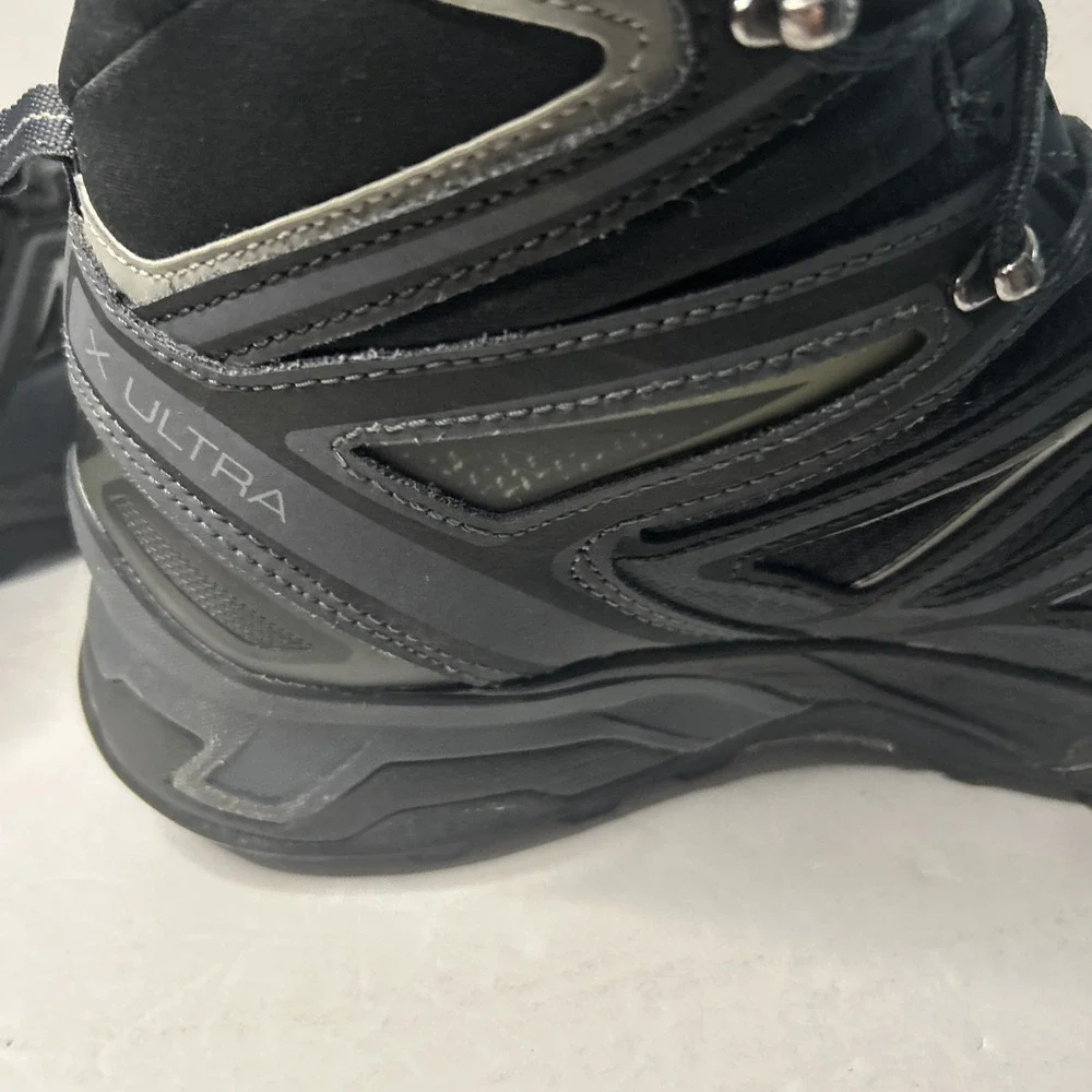 Salomon X Ultra Mid 2 Ortholite Contagrip  Gore-Tex Boots Black Mens US 8.5